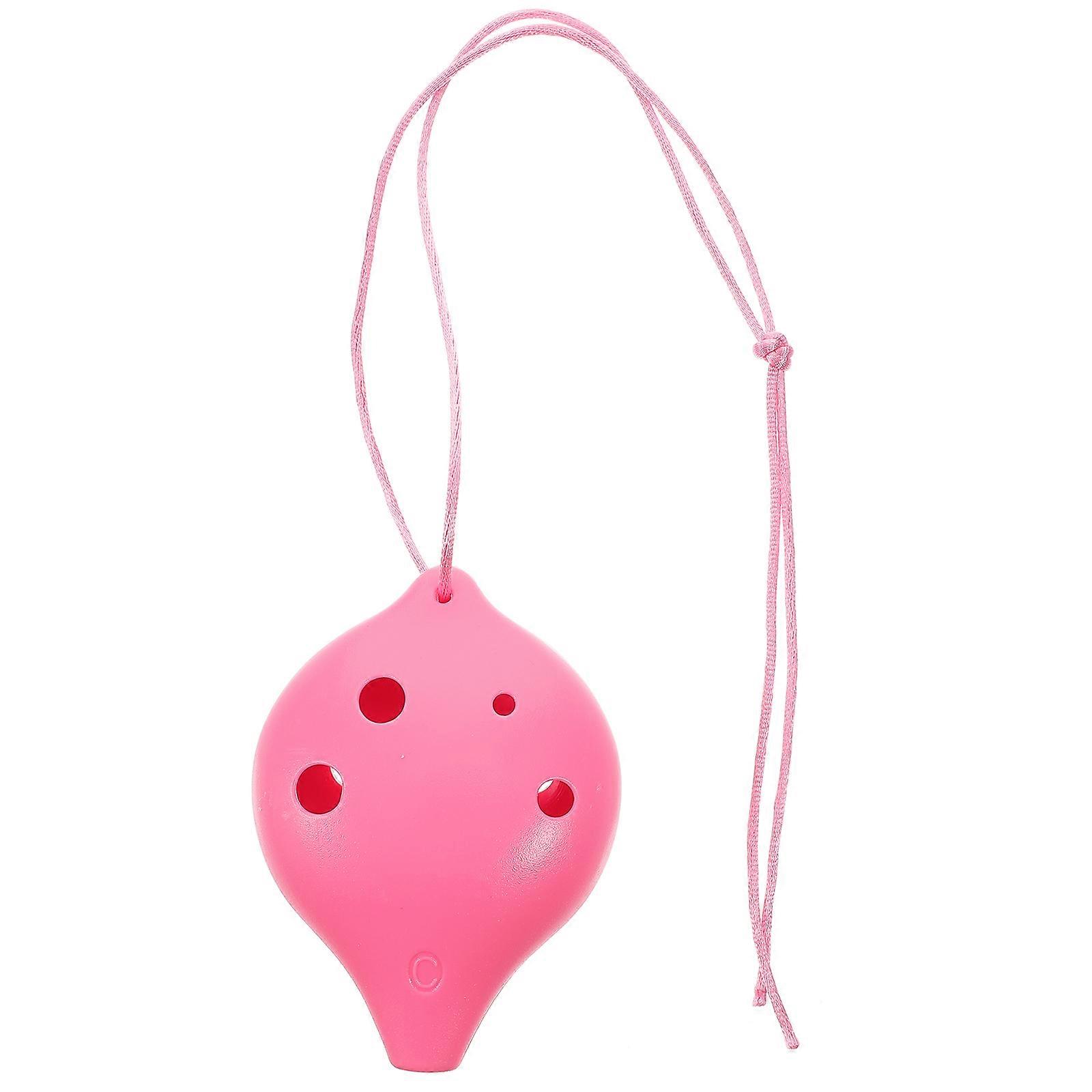 Beginner Practice Ocarina 6-Hole Plastic Musical Instrument Pink
