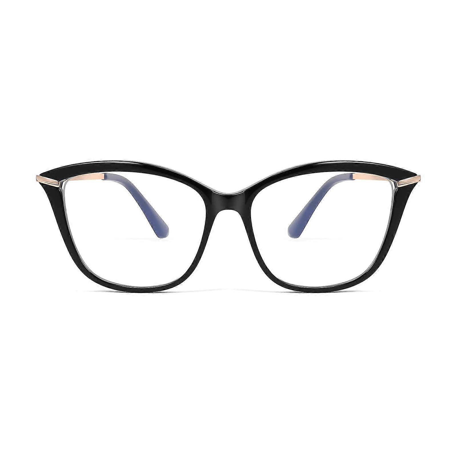 Blue Light Blocking Glasses Classic Black 52mm Lenses for Computer Use Medium Face Fit