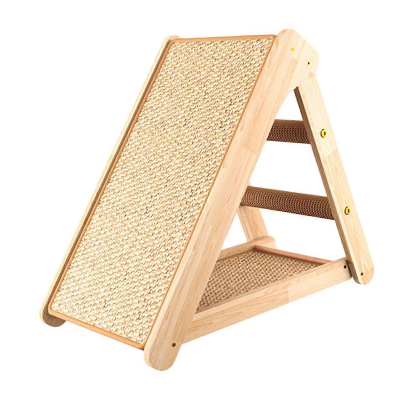 Cat Scratching Post with Durable Sisal, Sturdy Triangular House for Indoor Cats and Space Saving Use