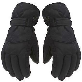 AWZXDE Winterhandschuhe, winddicht und warm für Jungen und Mädchen – Ski- und Snowboardhandschuhe für Kinder, Schwarz, 11–16 Jahre