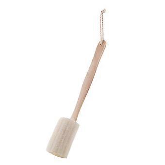 Bath Brush with Long Handle Natural Loofah Back Scrubber for Shower Exfoliating Body Cleaning