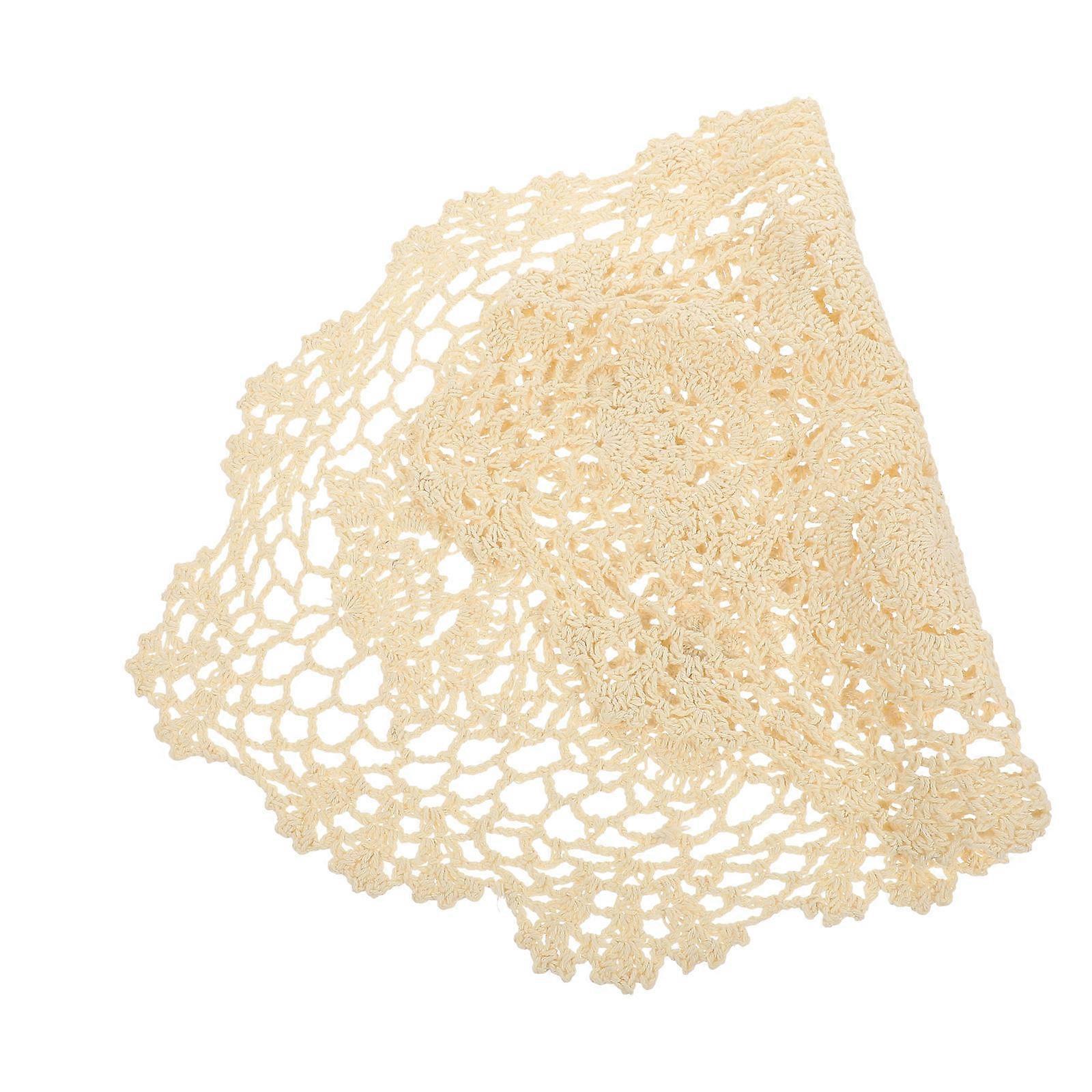 Rustic Placemat Crochet Cotton Table Mat for 3Pcs Dining Table Use