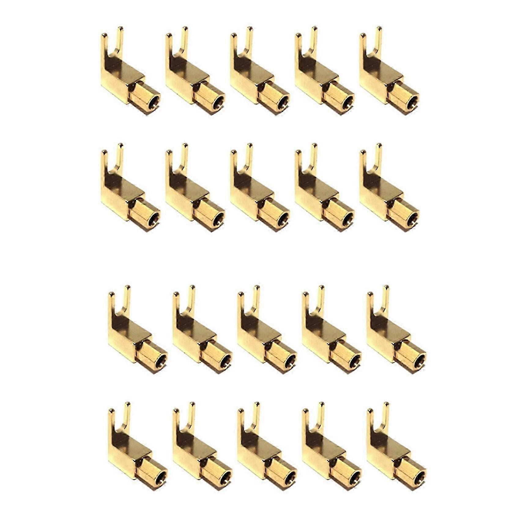 Right Angle Spade Fork & Binding Post - 4mm Banana Plug Socket - Spade Fork Connector for Speaker &