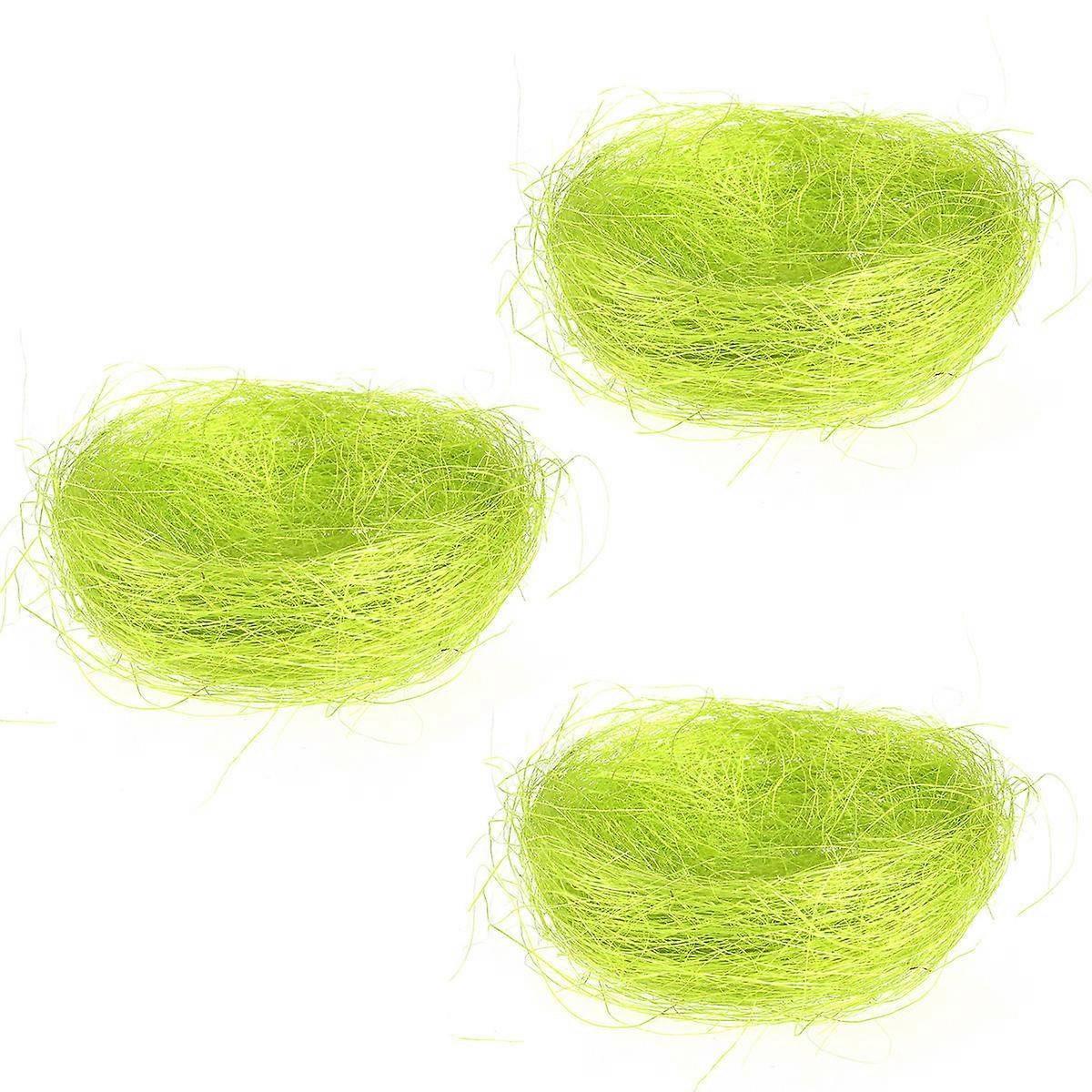 Easter Nest Artificial Nest for Easter Use 9Pcs Candy Green Thread Bird Nests