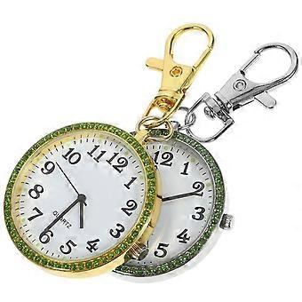 Children Key Ring Zinc Alloy Clip on Pocket Watch for Nurse 2Pcs Portable Keychain