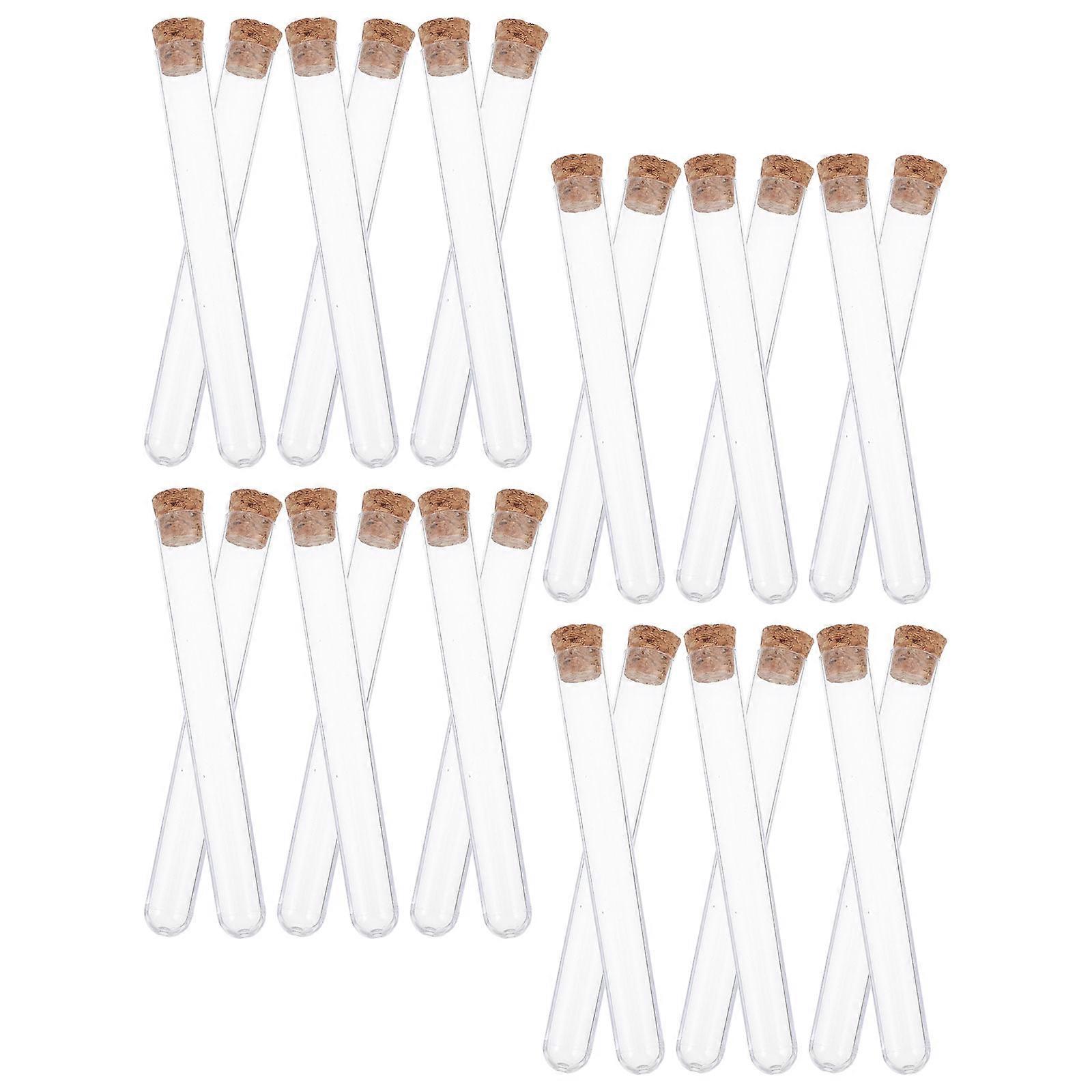 Test Tubes Plastic Liquid Storage Containers with Stopper 100Pcs Set