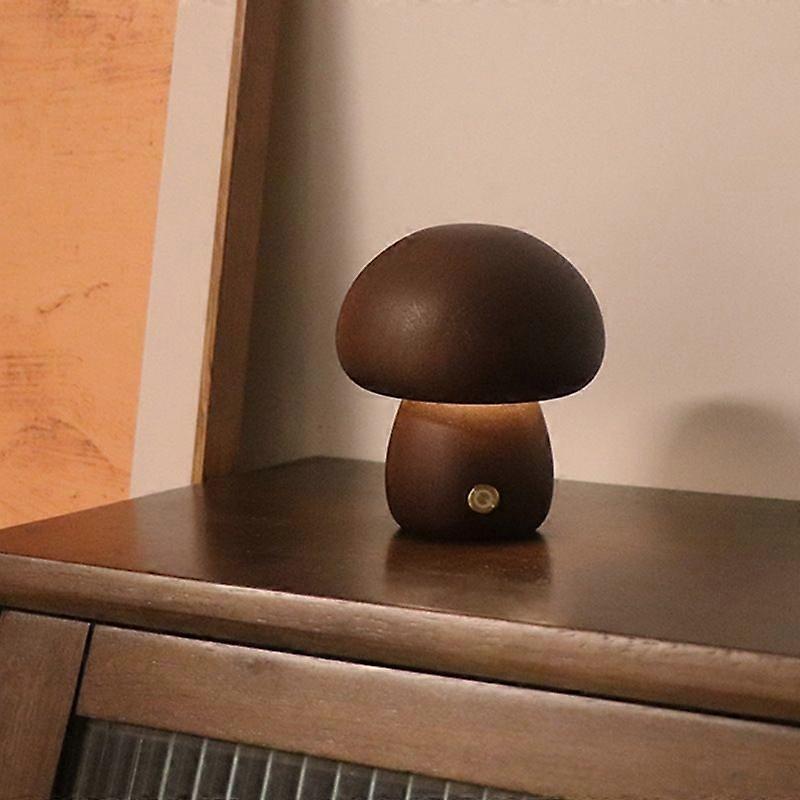 Mushroom Shape Night Light, Style: D Type Walnut
