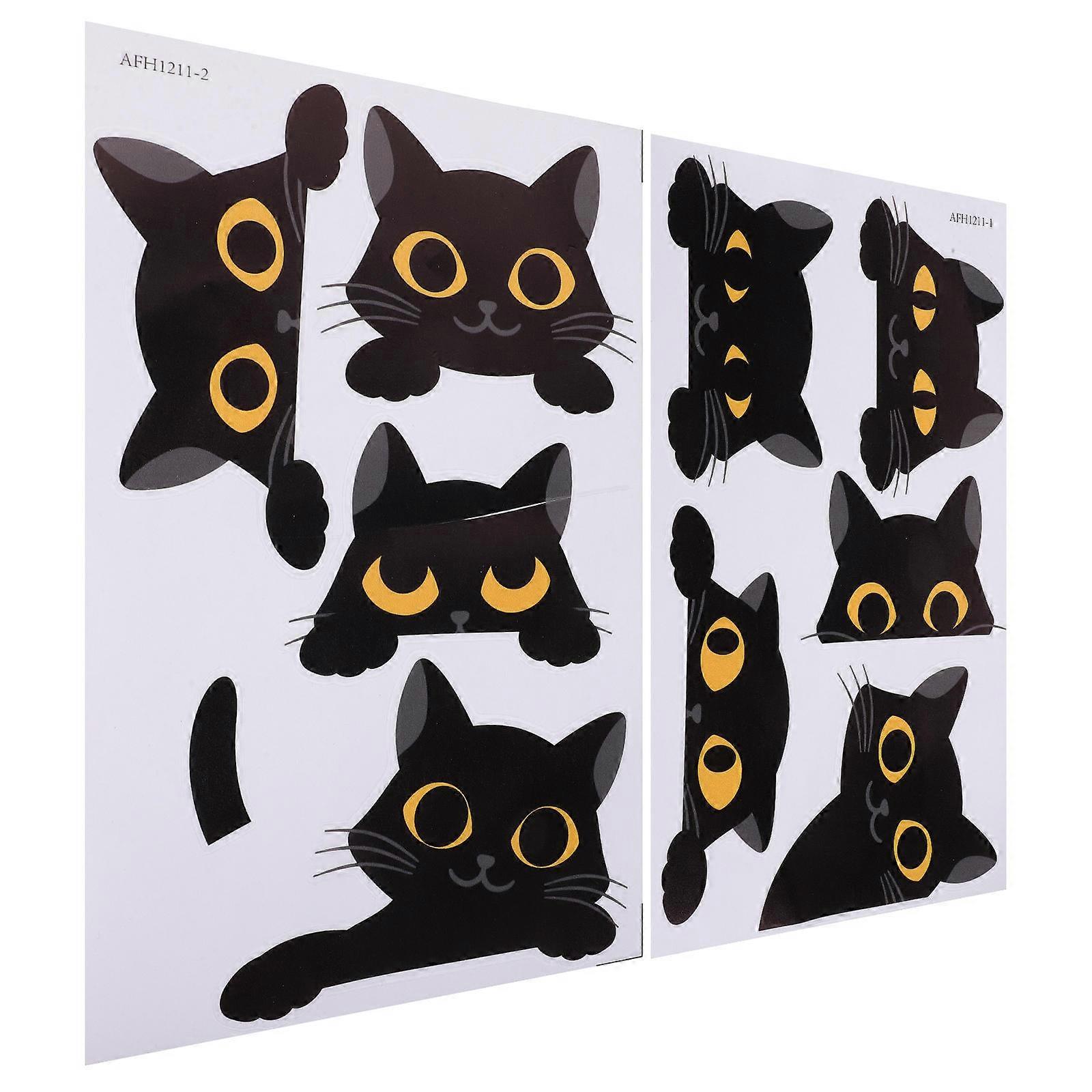 2 Sheets of Removable Switch Sticker Home Switch Decals Cat Pattern Socket Decals