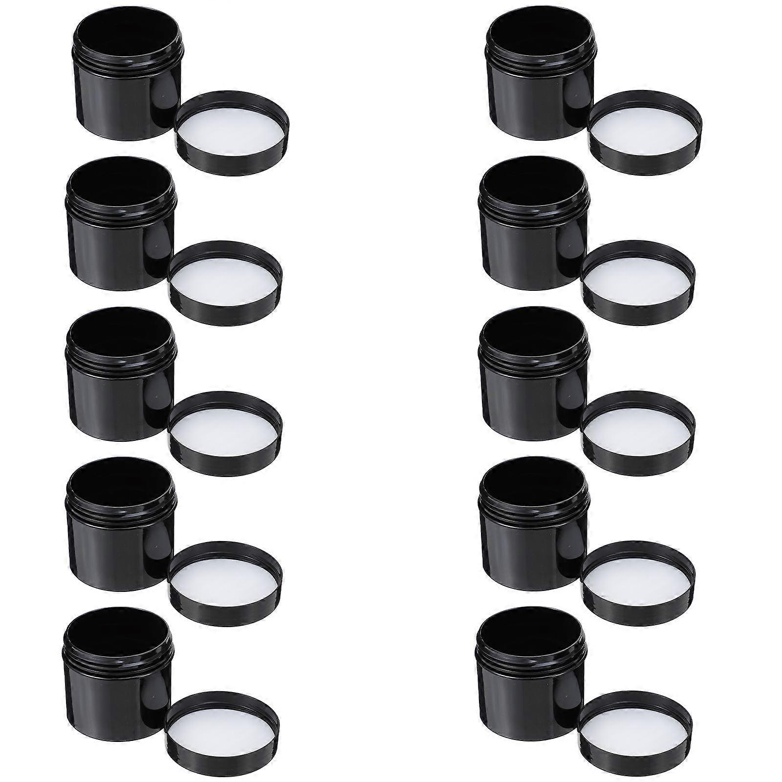 10 Pcs Practical Empty Storage Jars Refillable Tooth Powder Storage Containers (Black)
