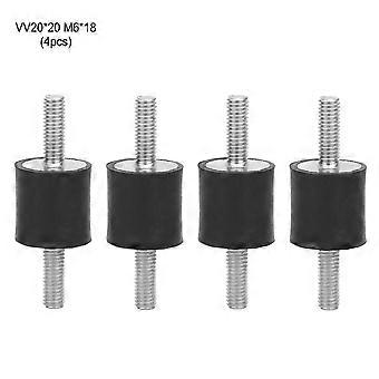4pcs M6 Rubber Mounts Male Anti Vibration Silentblock Car Boat Bobbins (VV20*20 M6*18)