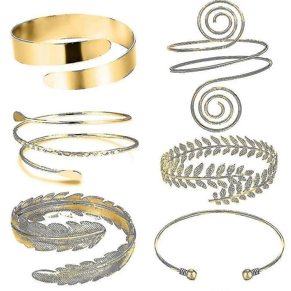 6pcs Arm Cuffs, Upper Arm With Cuff Bracelets,adjustable Armband Set