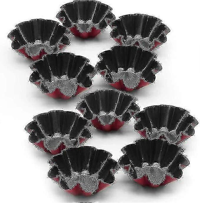 10-pack tårtformar, mini-muffinsformar i kolstål