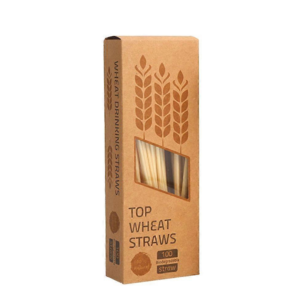 100Pcs Biodegradable Disposable Drinking Straws Bar Kitchen Drinkware Kaesi