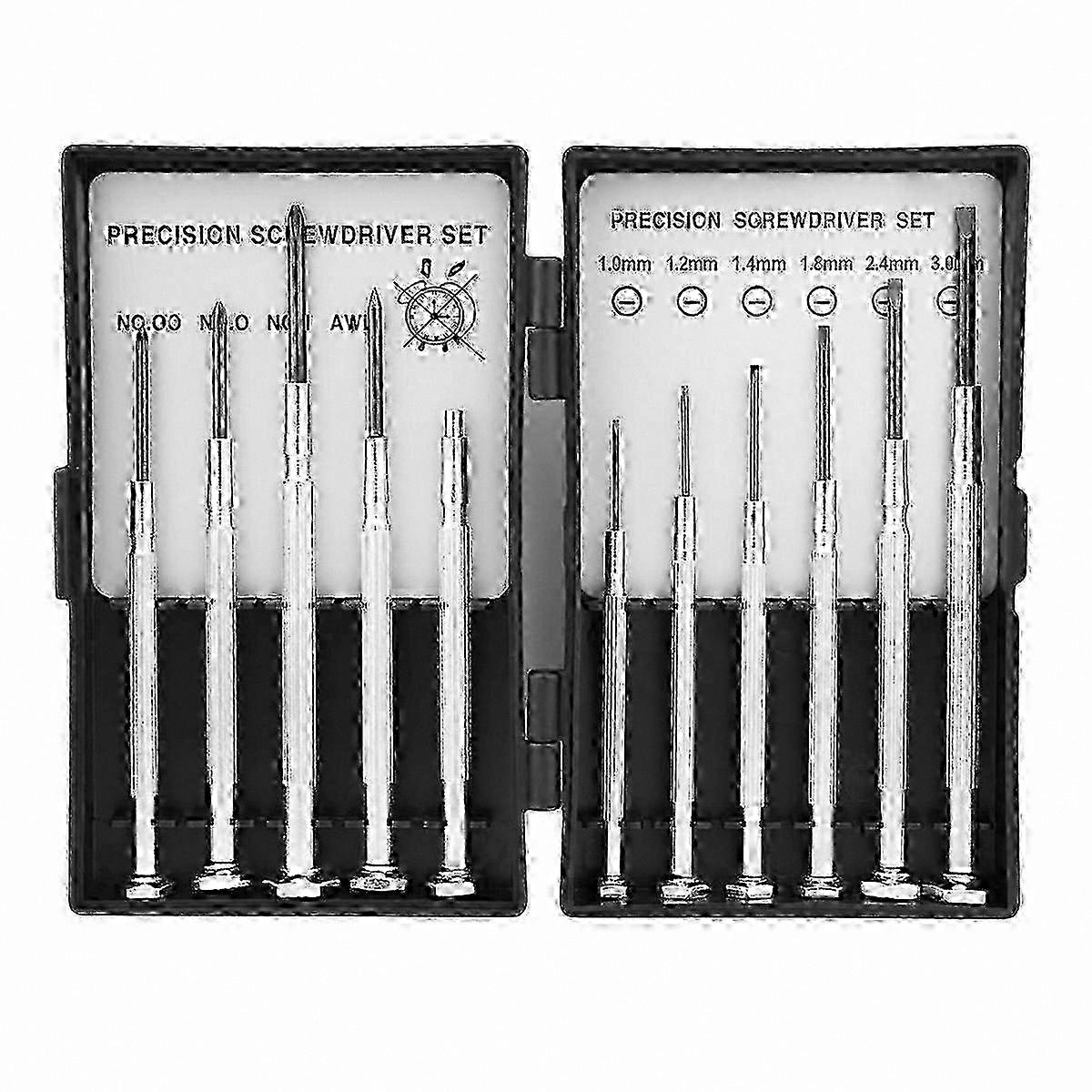 11-Piece Mini Precision Screwdriver Set with 6 Flat-Head Sizes