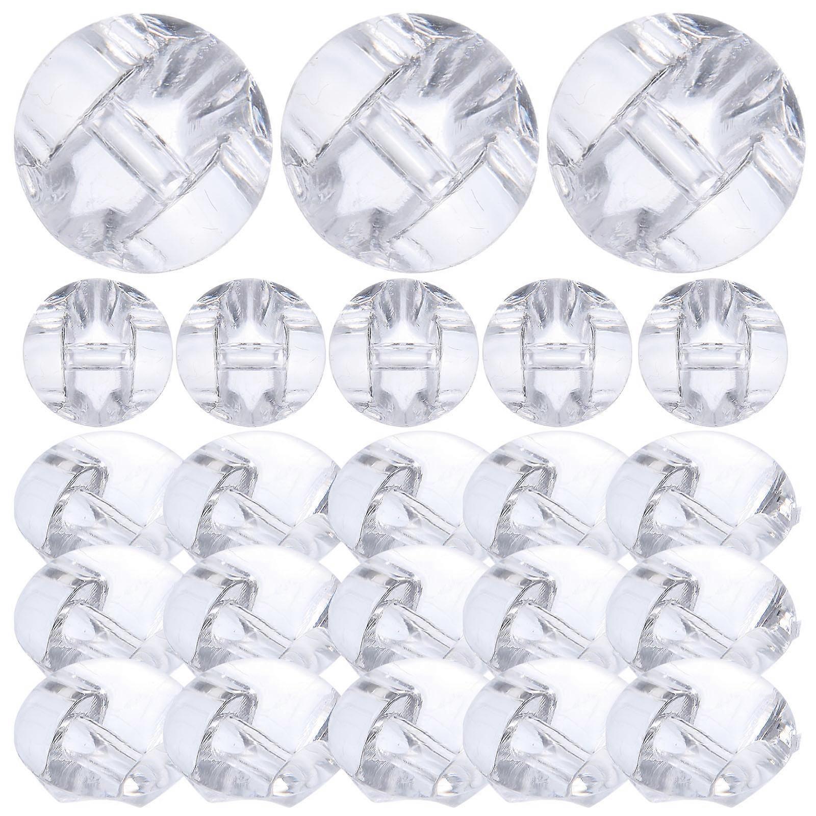 Crystal Button Clear Coat Button for DIY Use 50Pcs White Pack