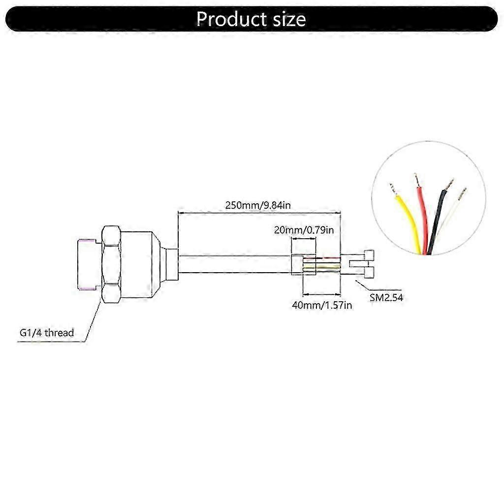 0,5-4,5V trykktransmitter rustfrie trykktransdusersensorer