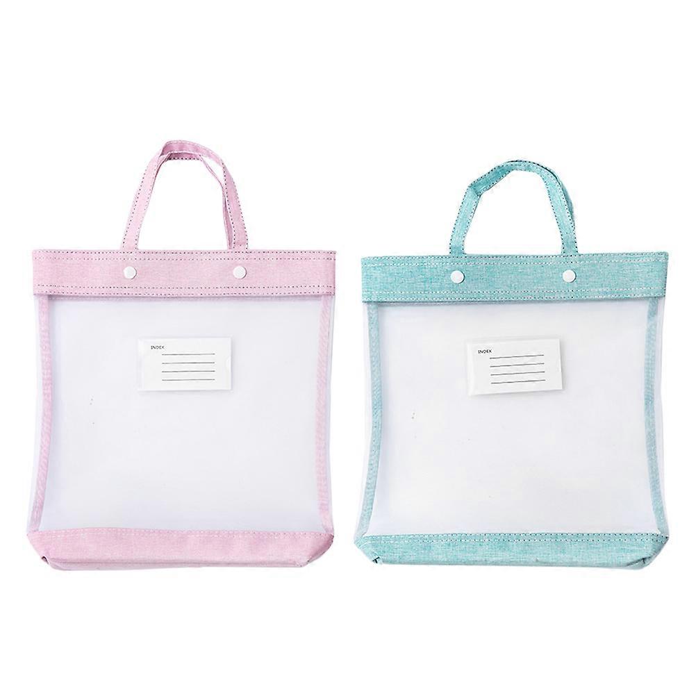 2pcs Document Folder Snap Button File Bag File Holders Handheld Document Bags