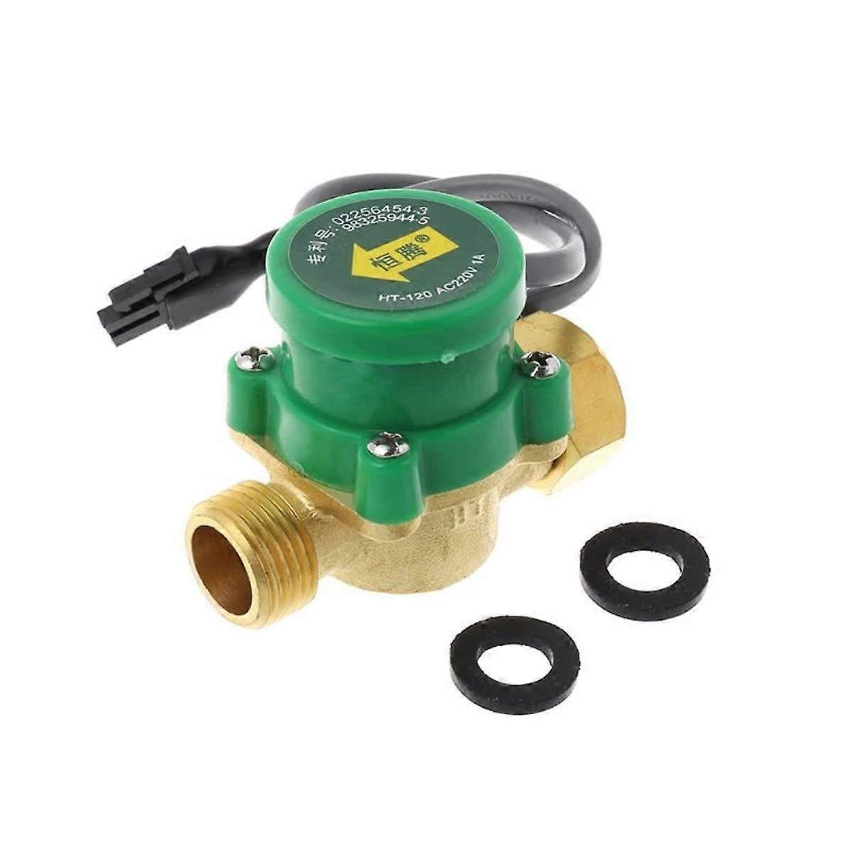 Automatic Water Flow Switch G1/2 Brass Inline Pump Flow Control for Hot and Cold Circulation