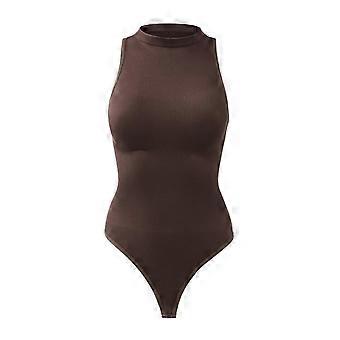 Ribbed Sleeveless Thong Shapewear Bodysuit for Women, For Travel Layering, Size XS