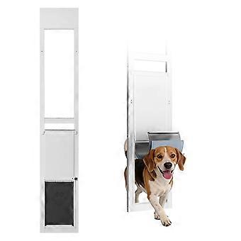Hundeklappe für Glasschiebetüren, höhenverstellbar von 75 7/8" bis 80 11/16", Rahmen aus Aluminiumlegierung, für große Hunde