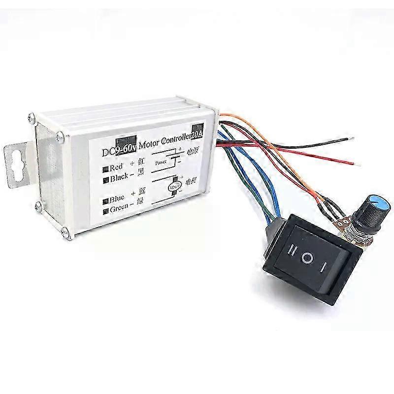 DC motor Speed Controller 20A 9-60V Reversible PWM Control compatible withward/Reverse Switch