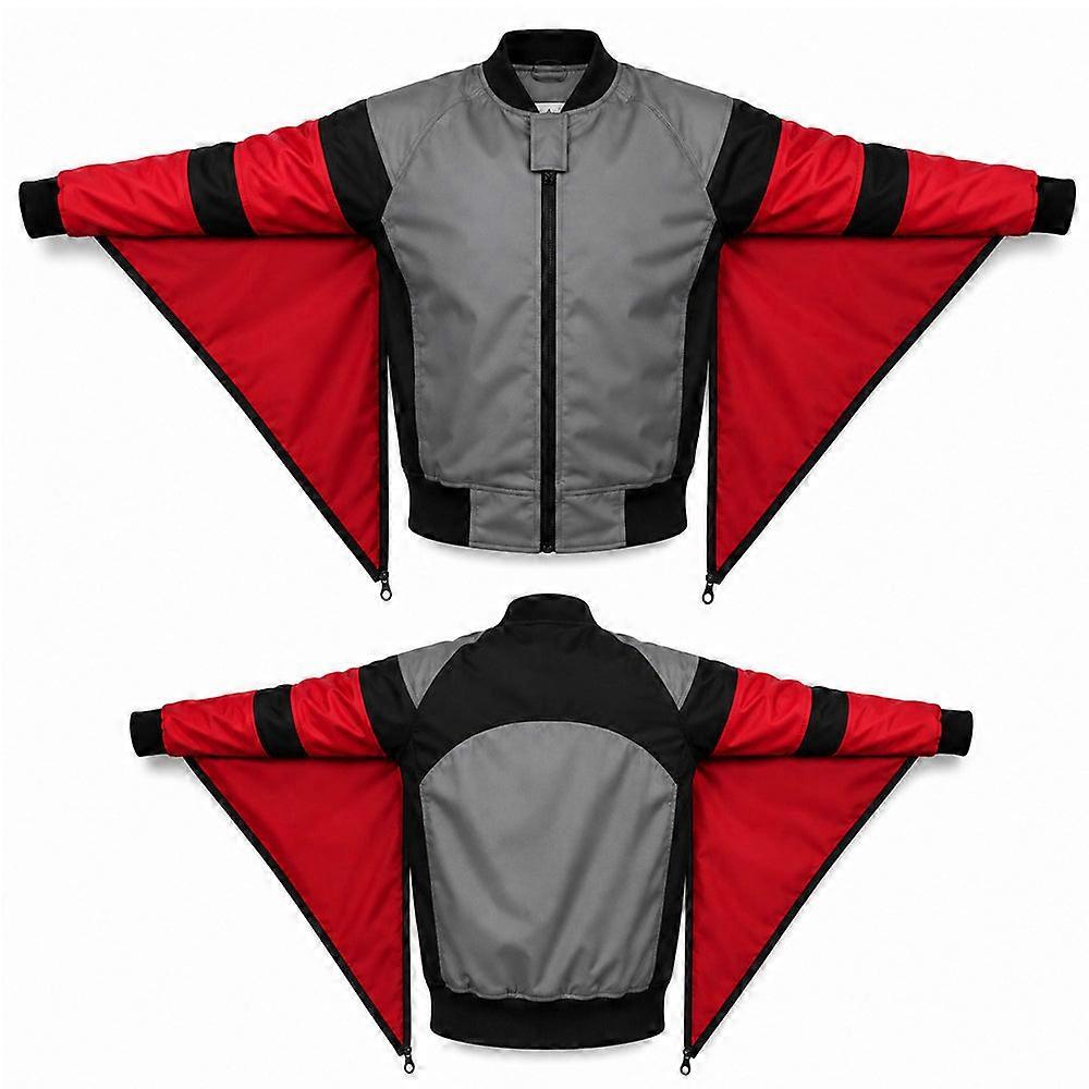 Skydiving Grey And Red Camera Jacket Nd-015