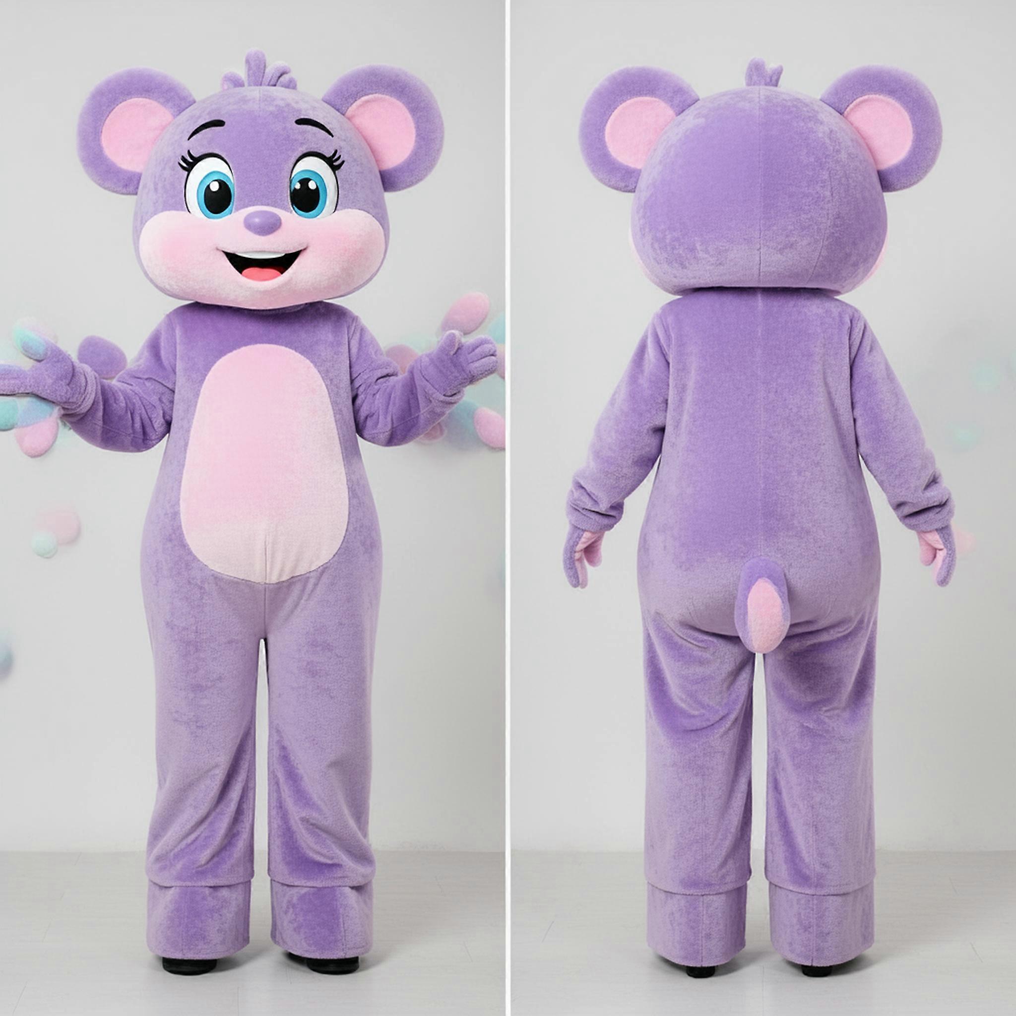 MASTICOT Lavender Broad Shouldered Stilt Walker Mascot
