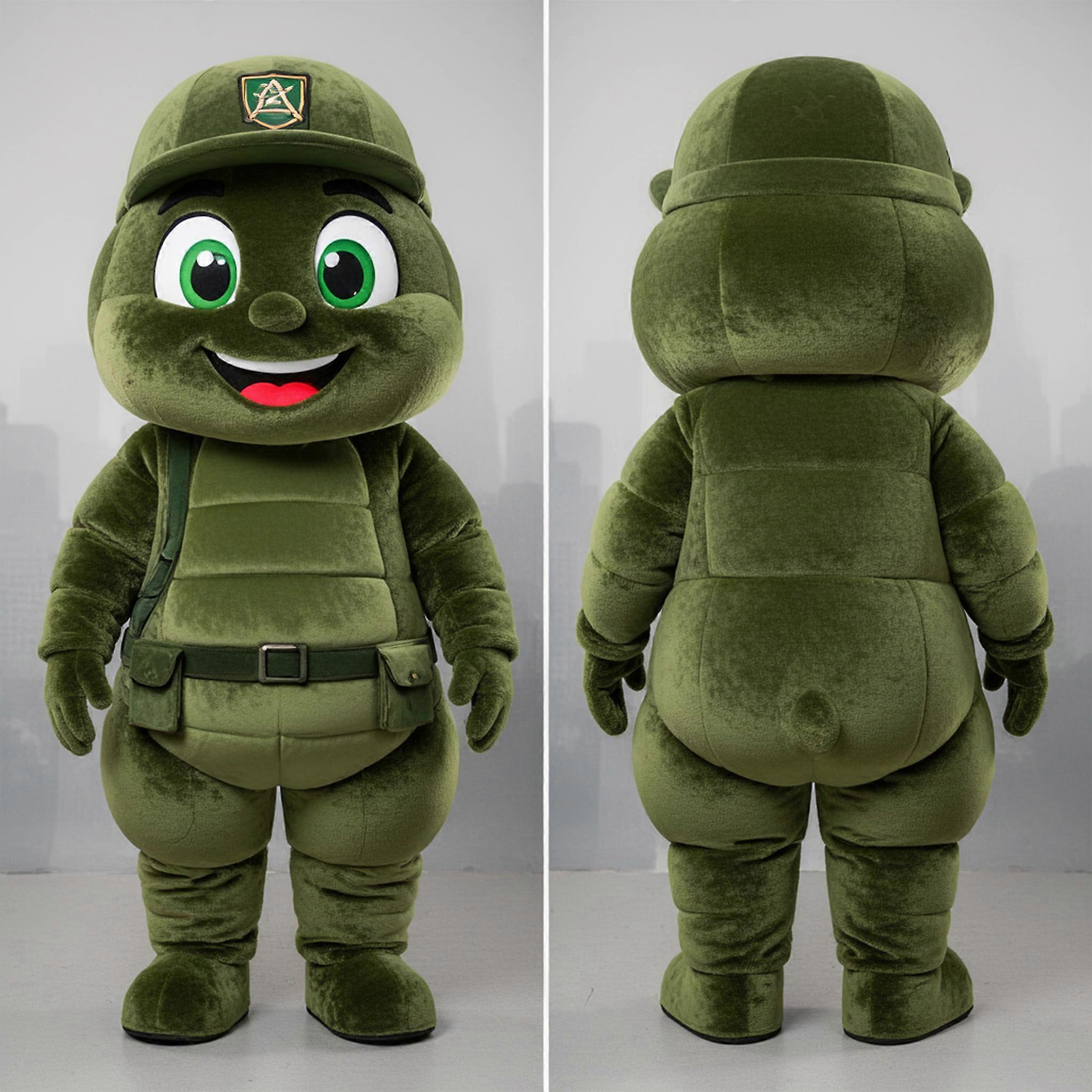 MASTICOT Olive Green Robotic Soldier Mascot