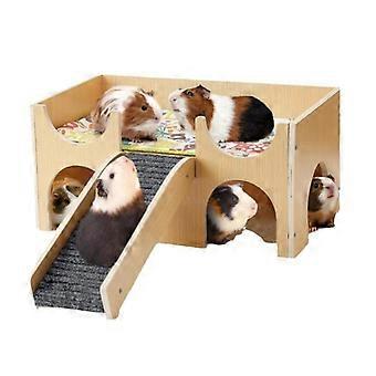 Klimtrap voor Syrische hamsters, houten traphuisje, schuilplaats voor kleine dieren, speelhuisje, knaagspeelgoed voor hamsters
