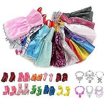 Conjunto de roupas para boneca com 26 peças: vestidos de festa, sapatos, colares, tecido macio, compatível com bonecas de 30 cm.