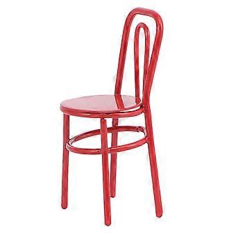 1Pcs Mini Chair Model for Decoration Red Alloy Miniature Home Decor