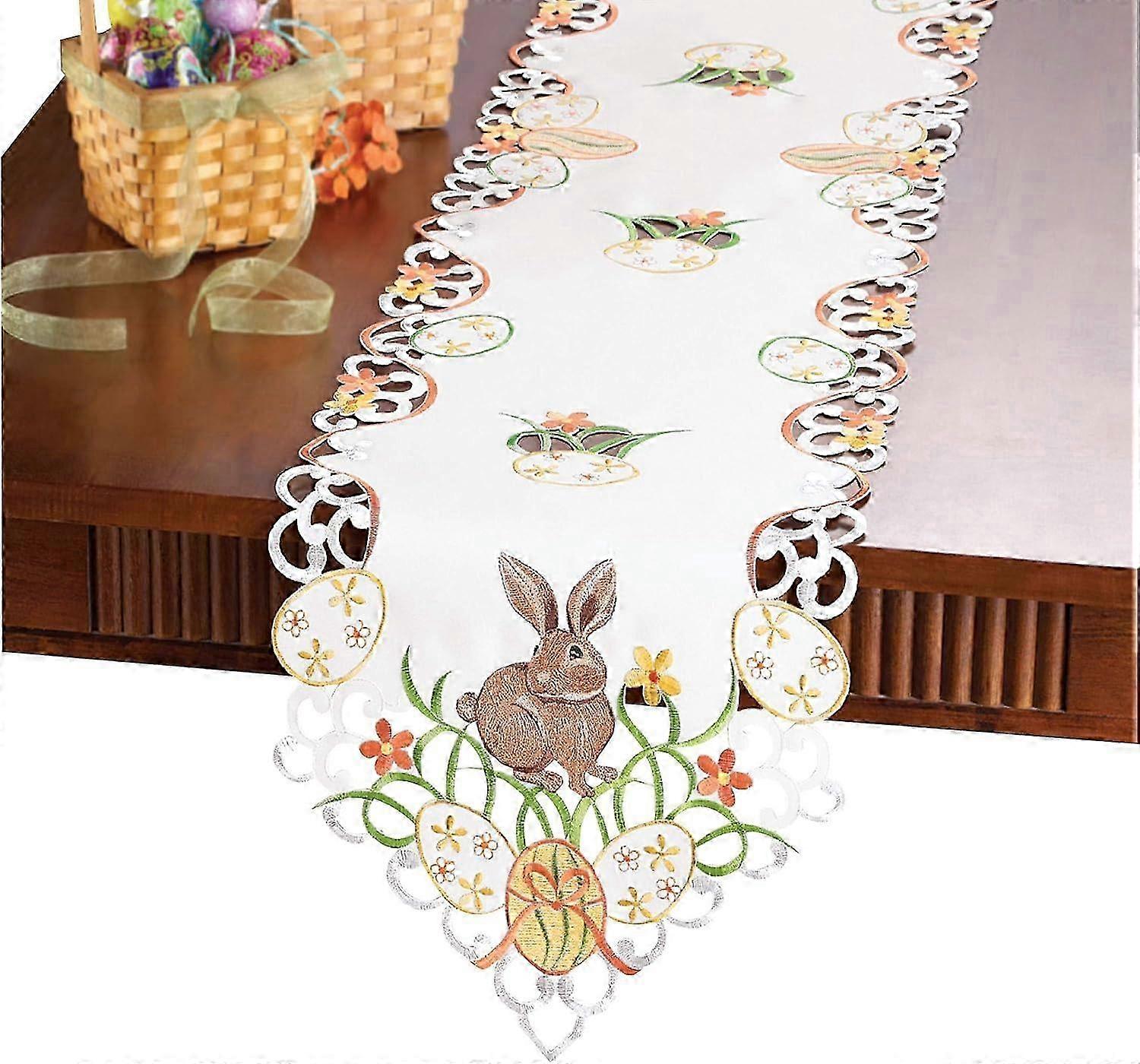 Easter Bunny and Eggs Table Linens Runner