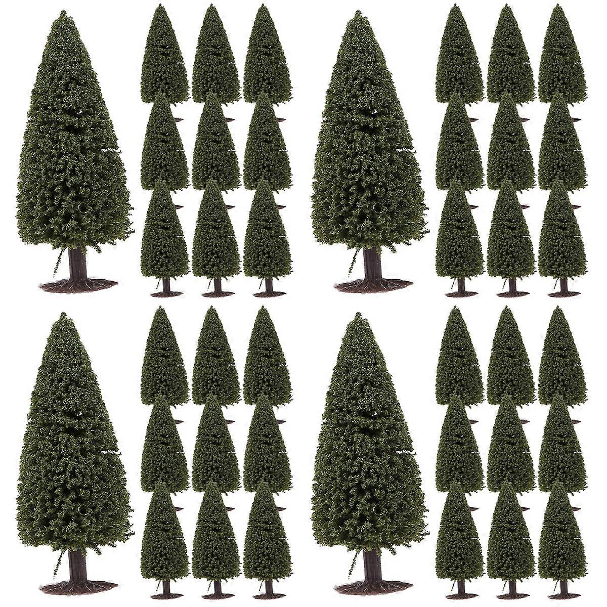 Artificial Pine Tree Miniature Cedar Trees for Decor 40Pcs Green Landscape Model