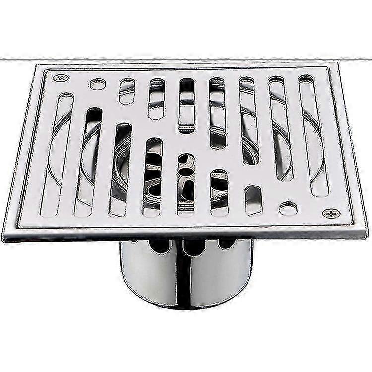 Mirror-Finish Square Stainless Drain
