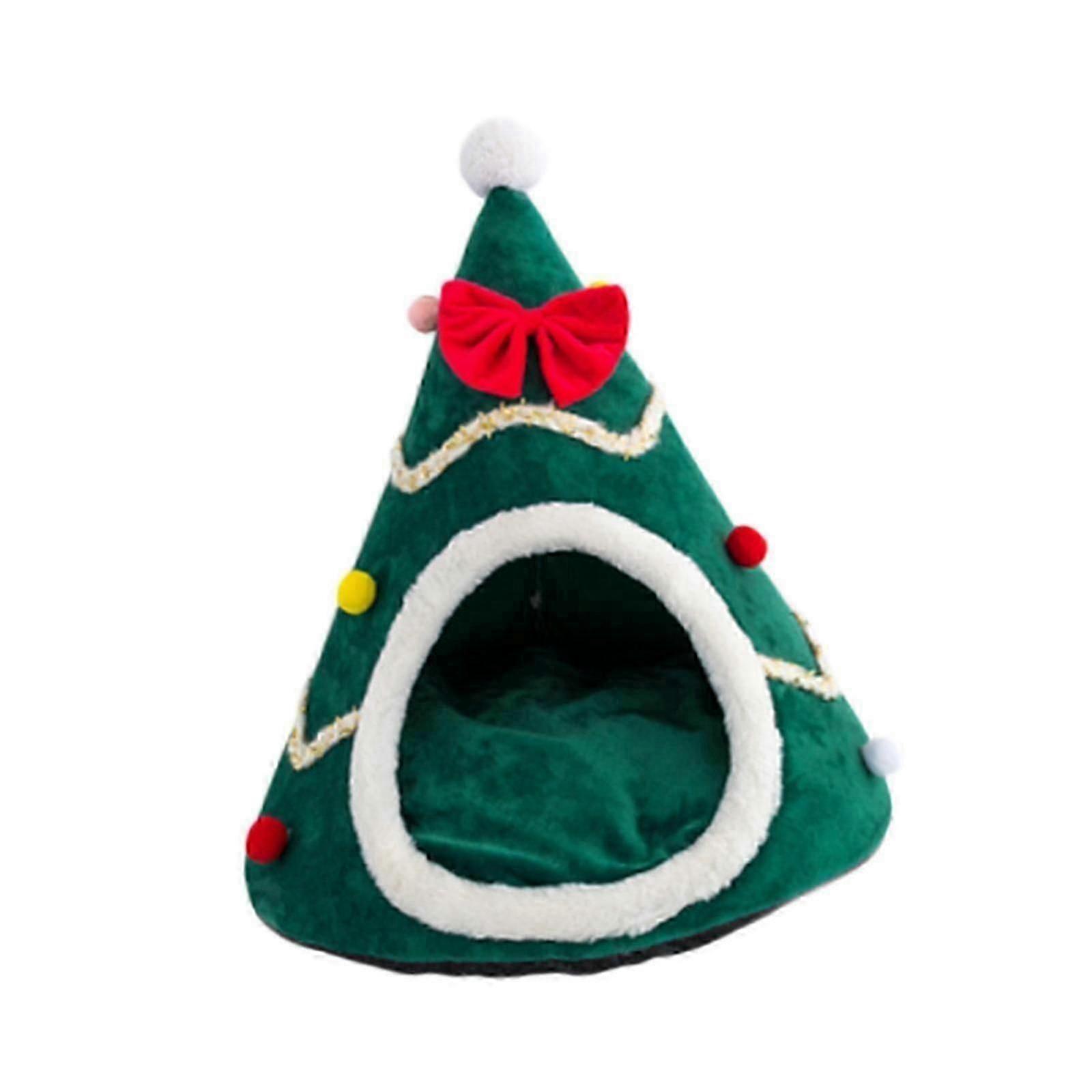 Cute Christmas Tree Cat Resting Bed