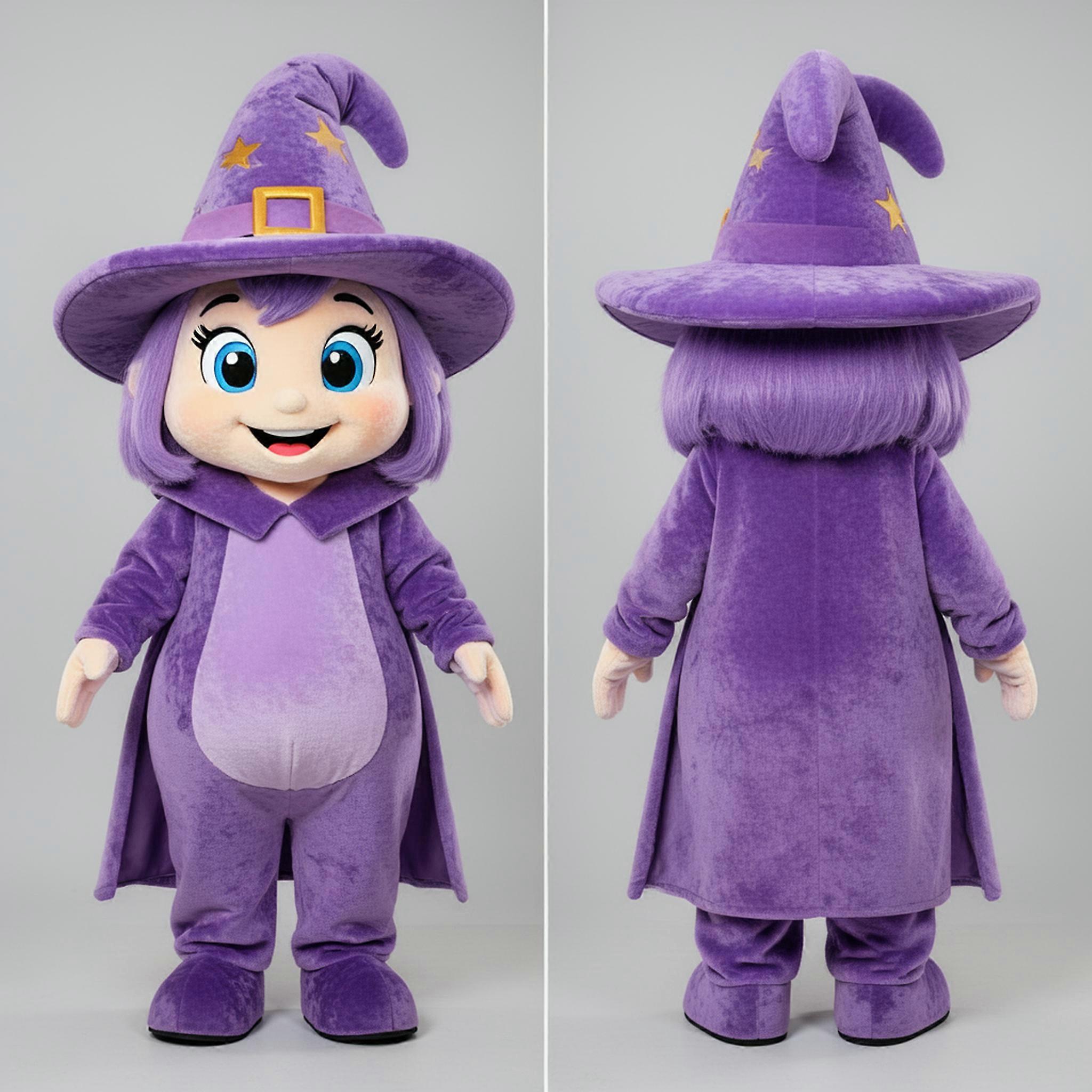 MASTICOT Lavender Velvety Witchs Hat Mascot