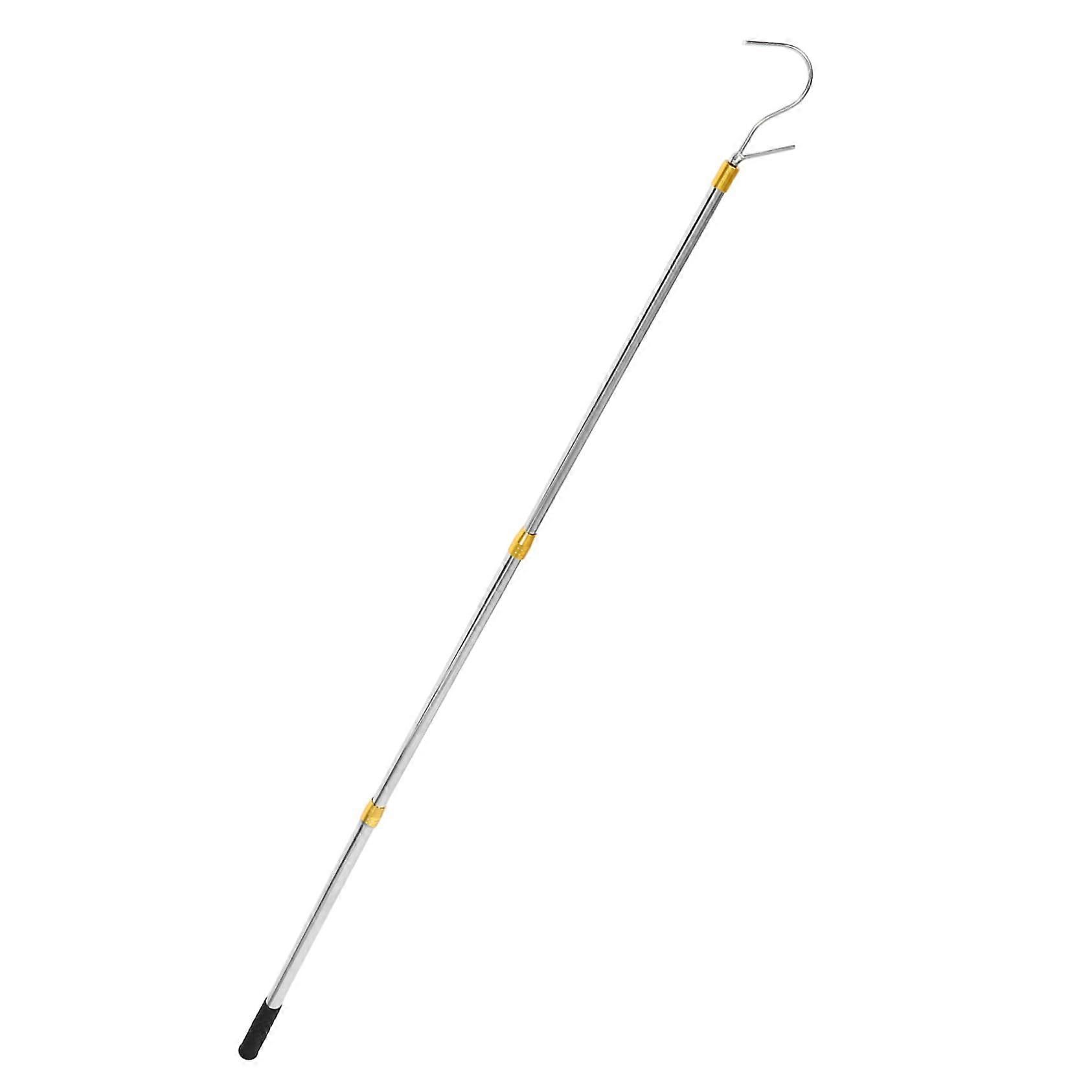 RV Awning Pole Telescoping Pull Rod with Ergonomic Hook Grip for Quick Camping Setup