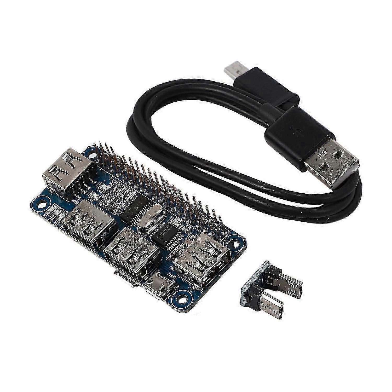Robust 4-port USB hub HAT compatible with Raspberry Pi 3/2/Zero W expansion board, USB to UART compatible with serial debugging. Compatible with USB 2