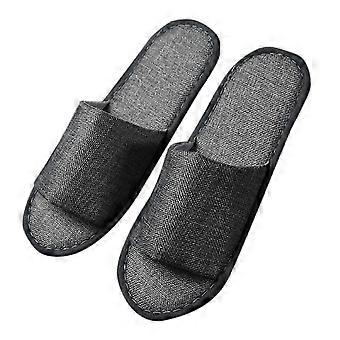 Linen Slippers Family Hotel Beauty Salon Disposable Thickened Non Slip Cotton Linen Slippers for Men Women_HP