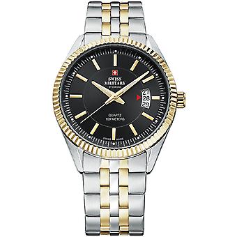 Swiss Military Japanese Quartz Analog Man Watch with SM34046.04 Stainless Steel Bracelet