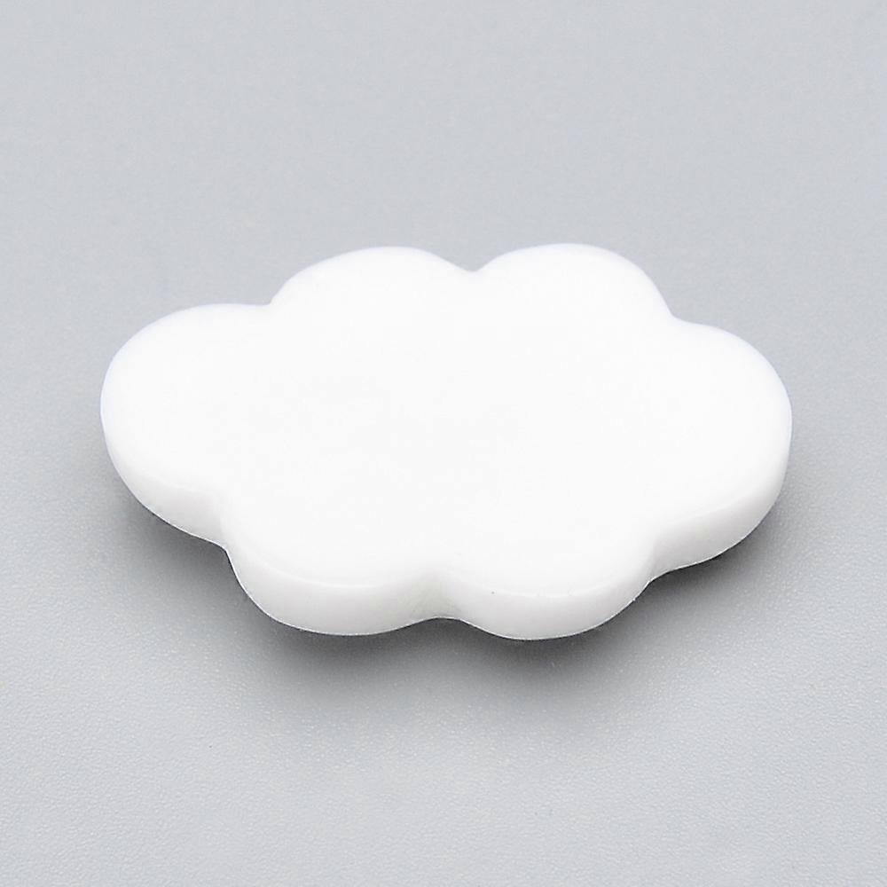 200pcs Resin Cabochons Cloud White 25x17x5.5mm