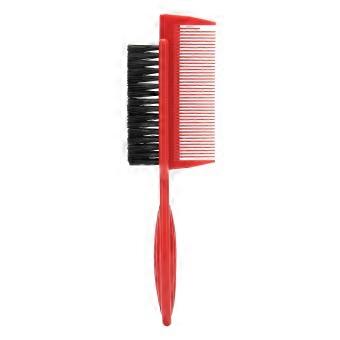 Haircut Neck Brush with Gentle Nylon Bristles and Barber Hair Cutting Comb for Travel – Red