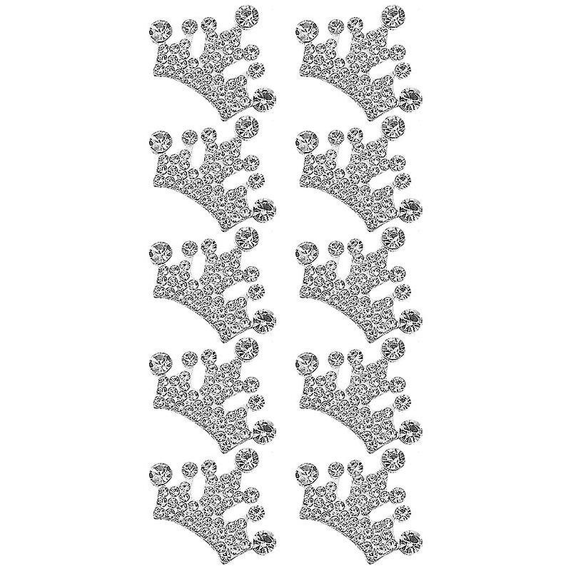 0.4X2.3x3.1cm Unisex Tiaras 10pcs Crown Shaped Decors Exquisite Hairpin Making Accessories Diy Mater