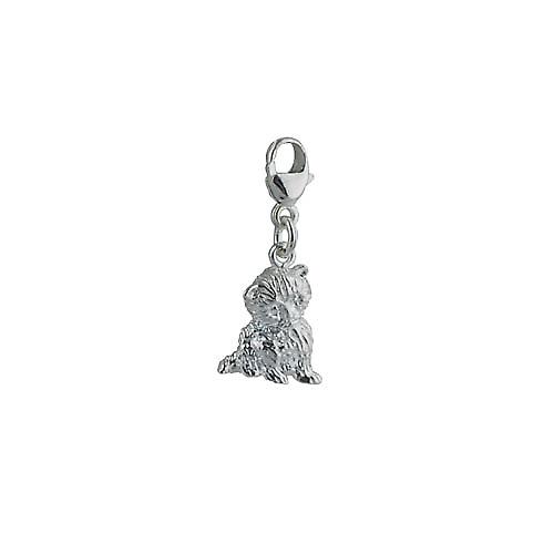 Silver 12x11mm Kitten Charm on a lobster trigger