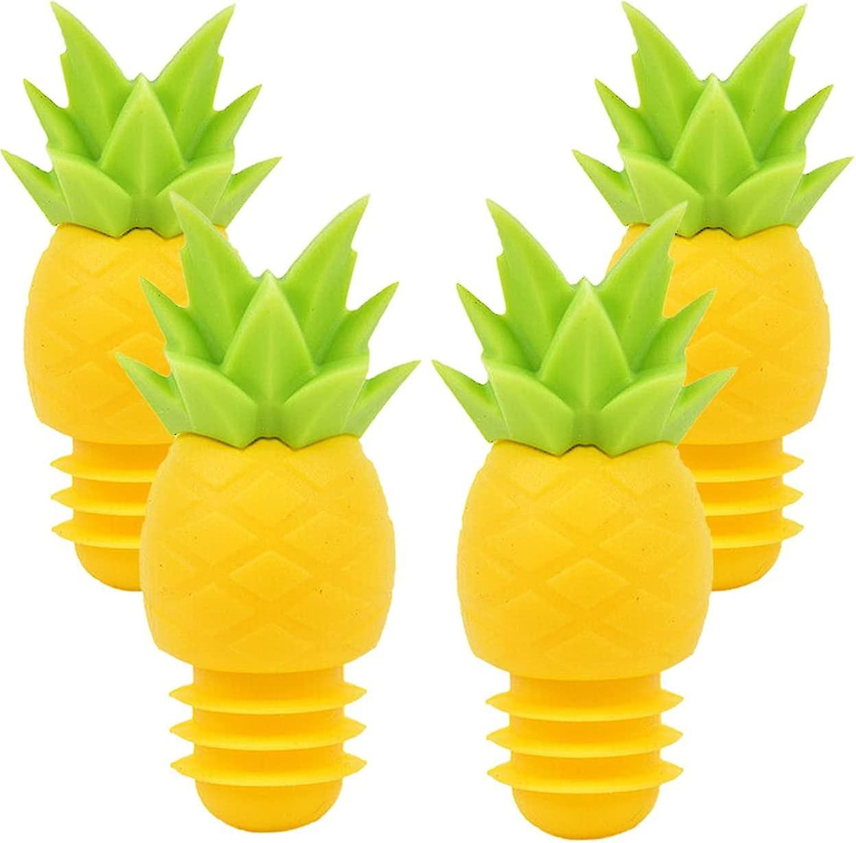 4 Pack Wine Stopper Funny Pineapple Shape Wine Bottle Stopper Kitchen Bar Cap Tool Gift Kitchen Gadget