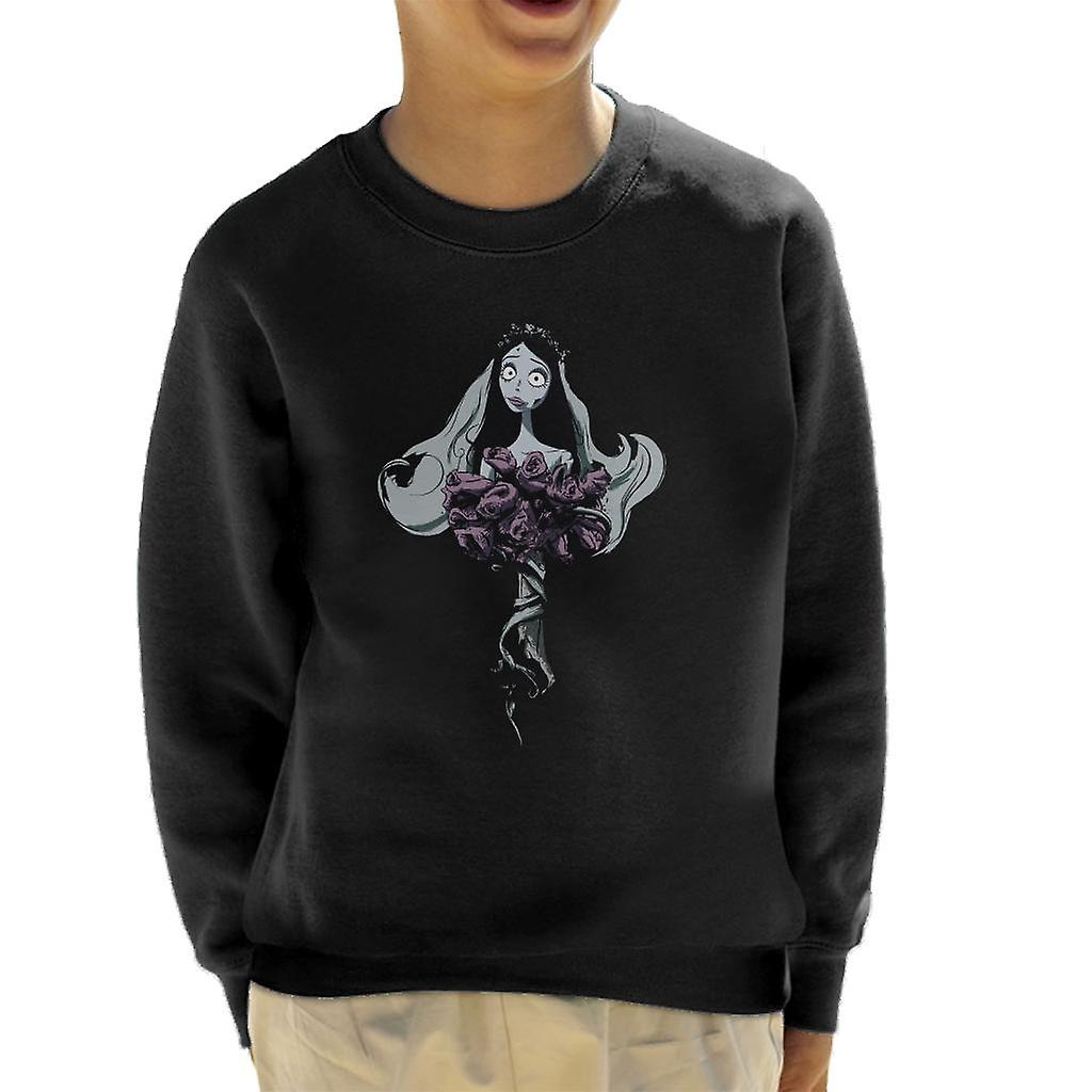 Corpse Bride Emily Red Roses Kid's Sweatshirt