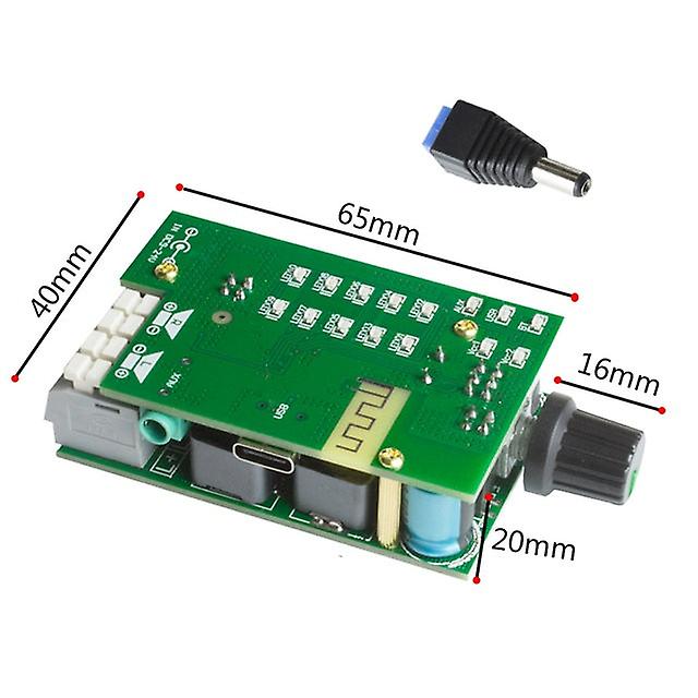 Usb Digital Mini Bluetooth 5.0 Digital Amplifier Board Dac Amp W/sound Level Meter 50w*2 Without Power Adapter Green