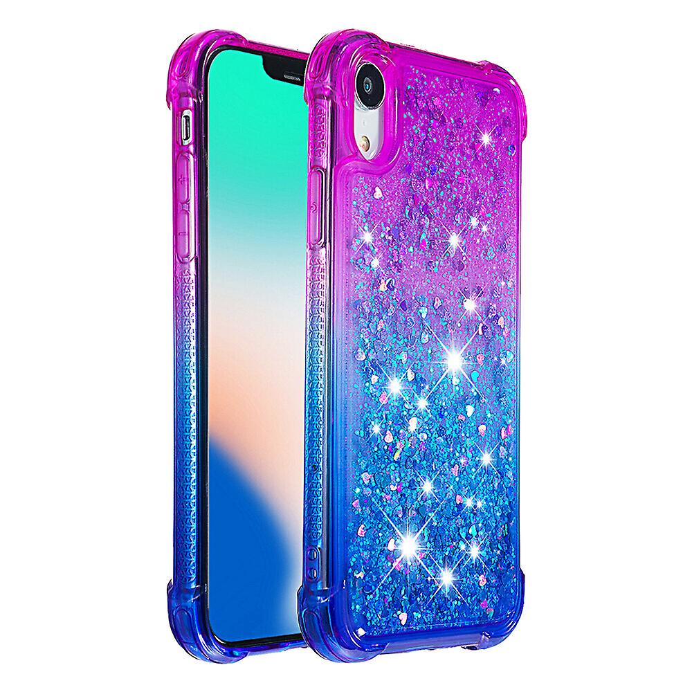 Case For Iphone Xr Liquid Glitter Funny Bling Shiny Crystal Flowing Sparkle Moving Cover Clear Bumper Compatible With Iphone Xr