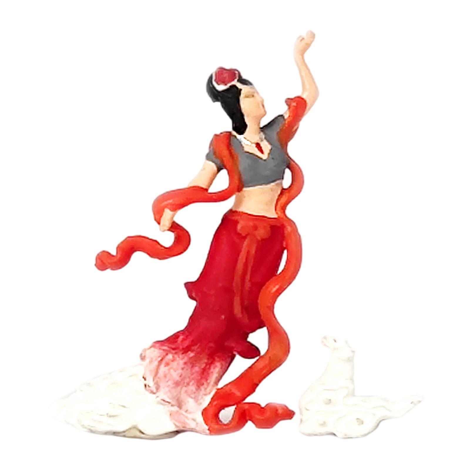 Miniature People Model Chang'E 1/64 Ancient Figurines Railroad Scenery Red