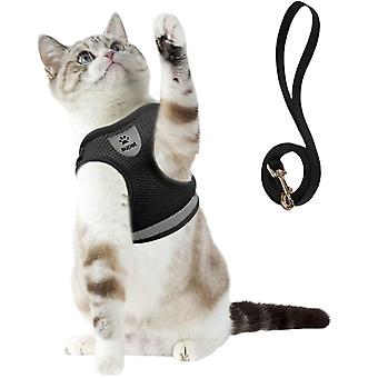 Cat Harness And Leash Set For Walking And Small Dog Soft Mesh Harness Adjustable Vest With Reflective Strap Xs